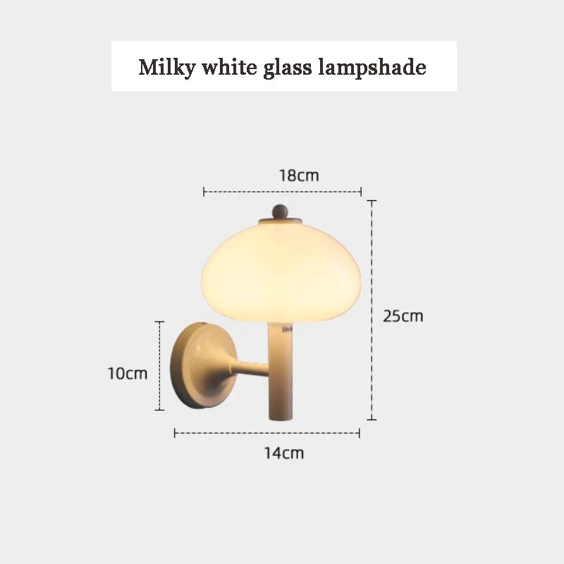 White glass wall light for nordic interior decor