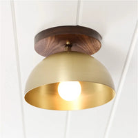 Nordic solid wood and brass modern ceiling light for decoration