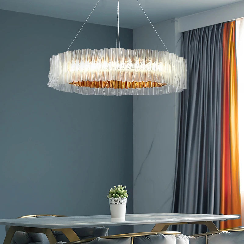Italian designer acrylic chandelier for restaurant, hotel and LED lighting