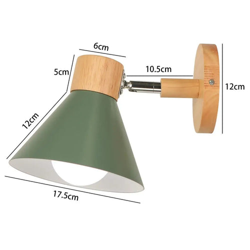 Nordic wooden LED wall light modern home decor - vue 12 sur 23