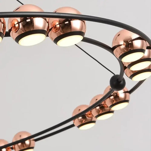 Modern LED bean-shaped chandelier for luxury living room - vue 6 sur 13