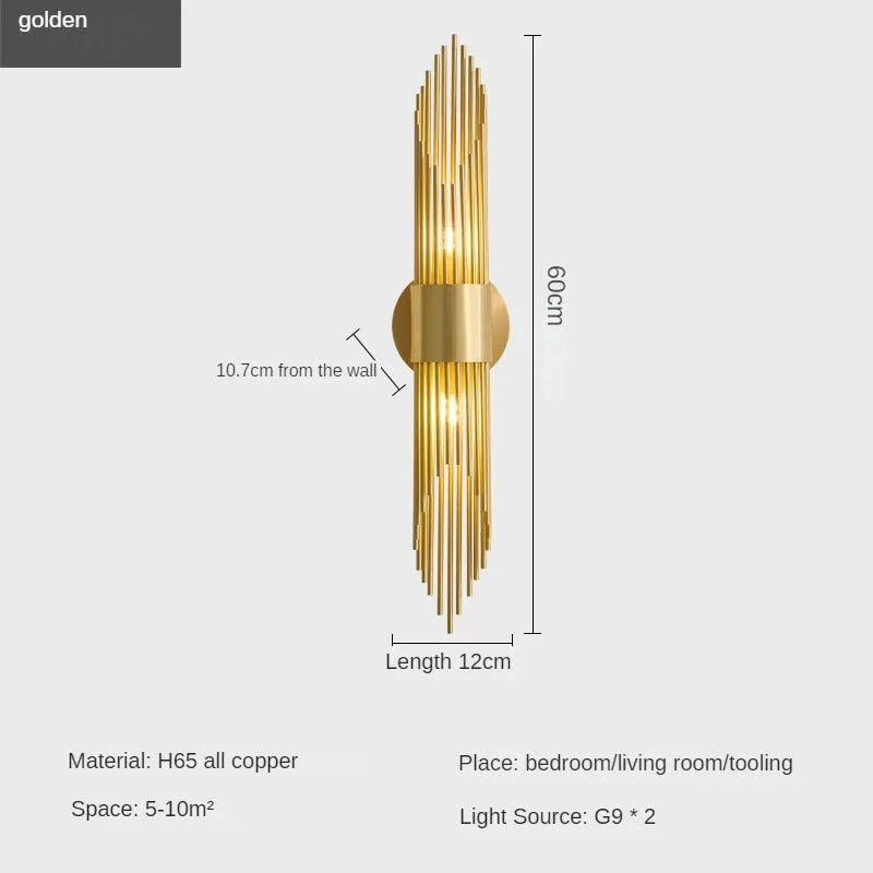 Retro copper wall light for elegant interior decor - vue 8 sur 8