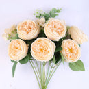 Artificial silk rose bouquet for home decoration