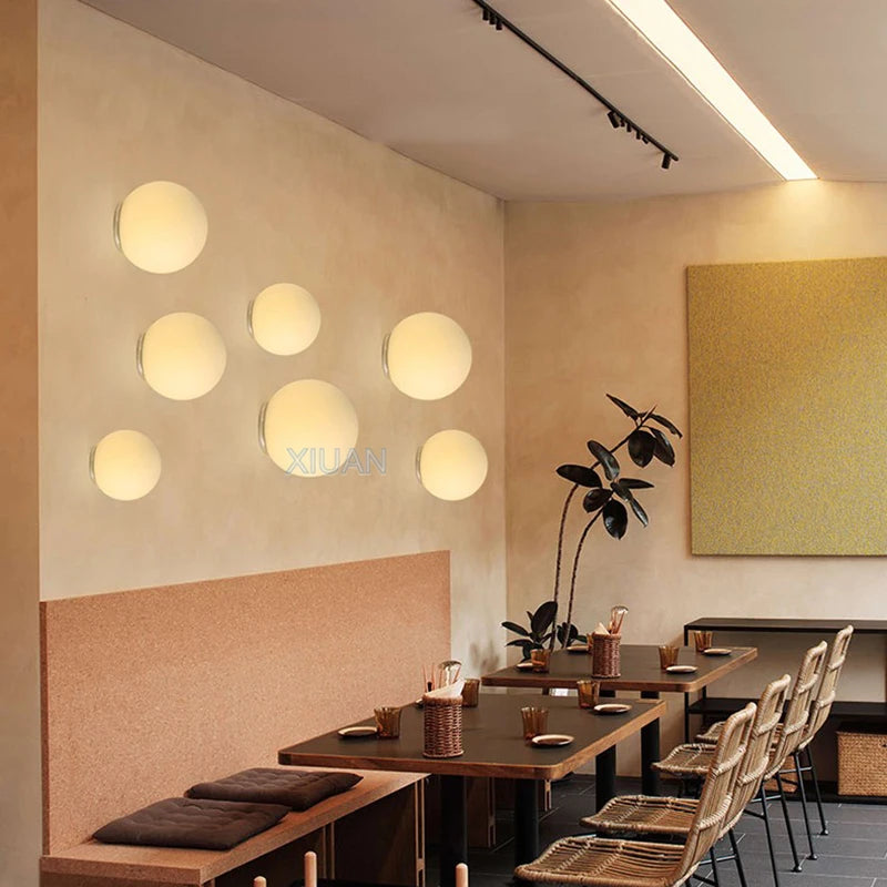 Modern glass wall lights for interior decoration