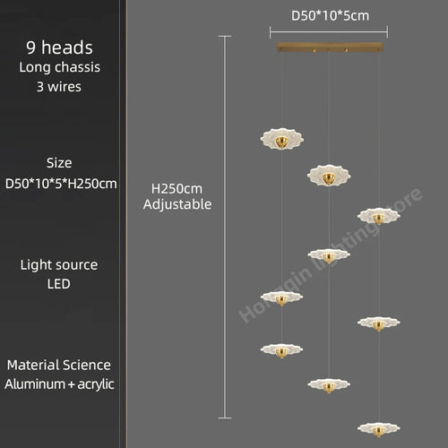Modern LED chandelier for decorative indoor lighting - vue 20 sur 26