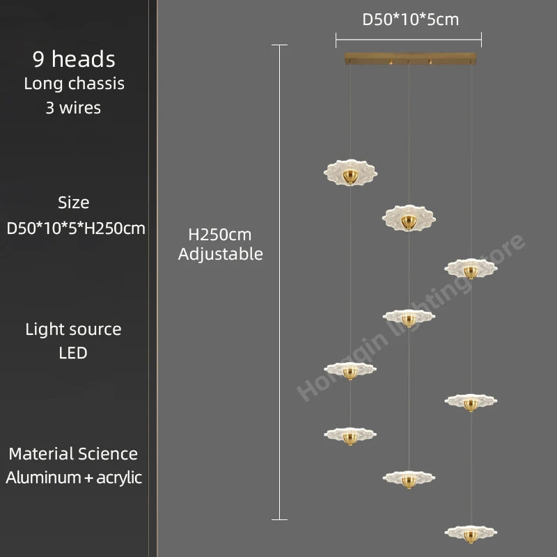Modern LED chandelier for decorative indoor lighting - vue 19 sur 26