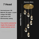 Modern elegant copper crystal LED chandelier
