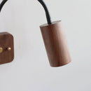 Rotating walnut wood wall lamp for indoor decoration