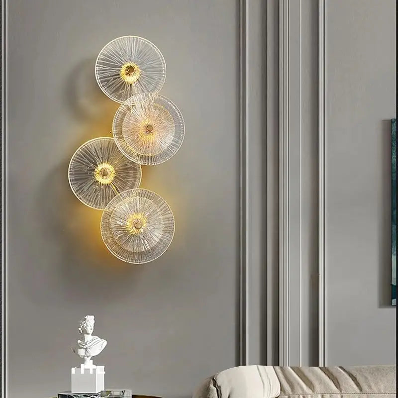 Modern luxury lotus leaf glass wall light - vue 3 sur 10