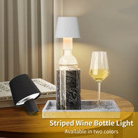 Striped Rechargeable LED Table Lamp Wine Bottle Decorative Touch Switch