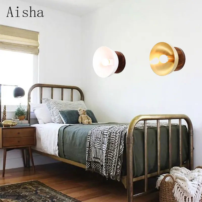 Nordic solid wood and brass modern ceiling light for decoration