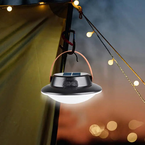 Rechargeable solar LED camping lamp 3 modes waterproof portable - vue 3 sur 8