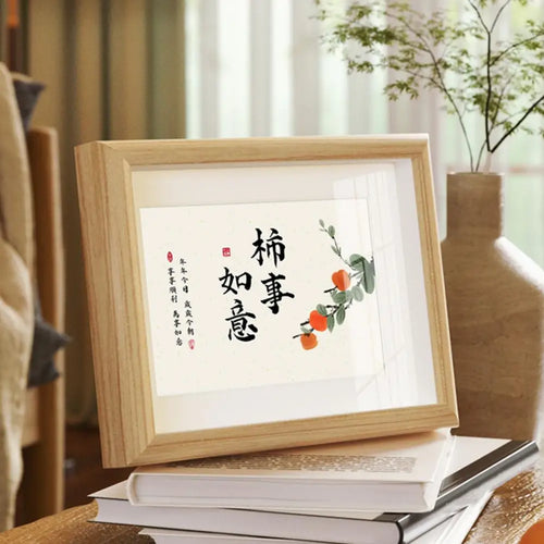 Waterproof rustic wooden photo frame with vintage glass - vue 3 sur 6