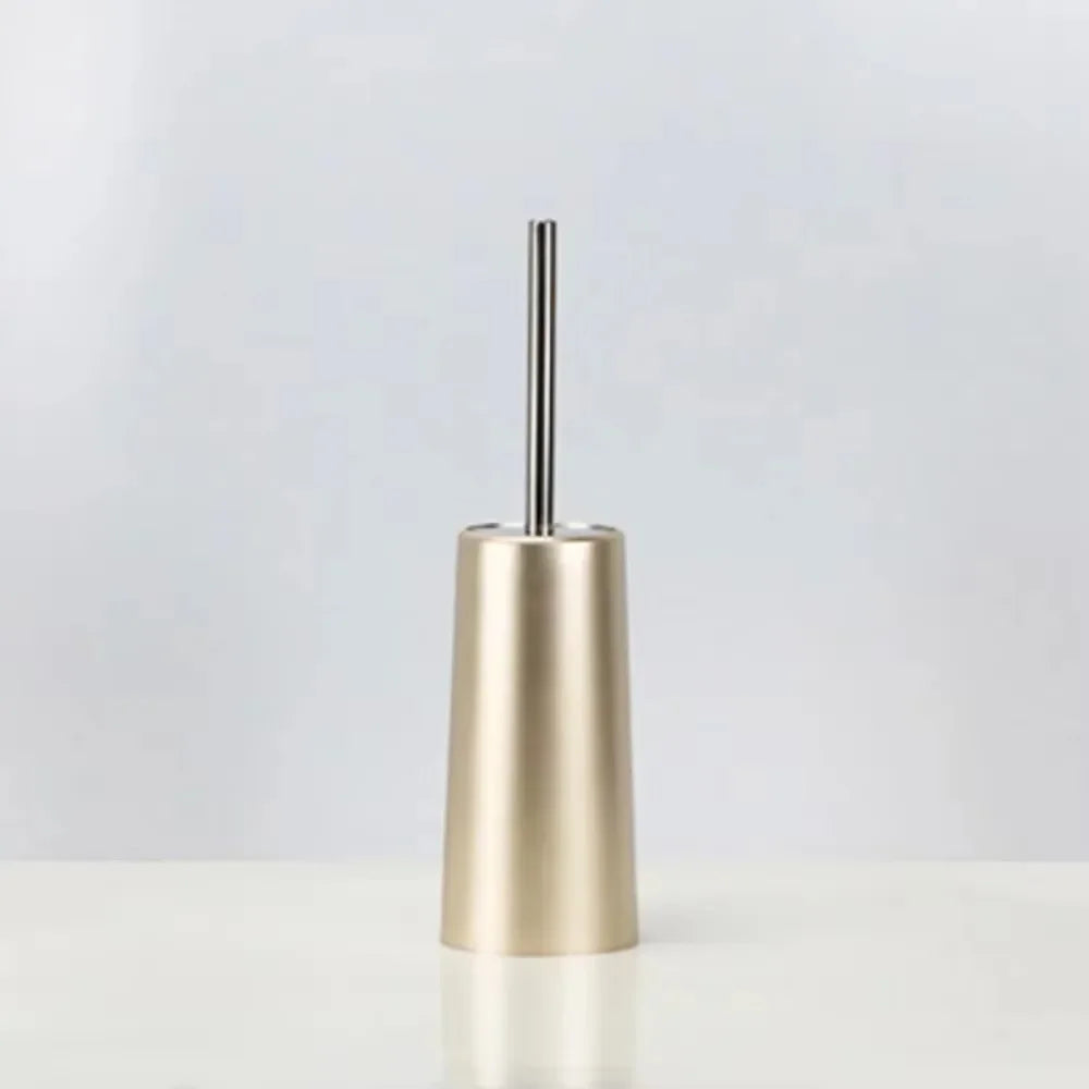 Luxury toilet brush with gold holder for bathroom - vue 4 sur 10