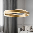 Modern LED chandelier with brushed crystal rings