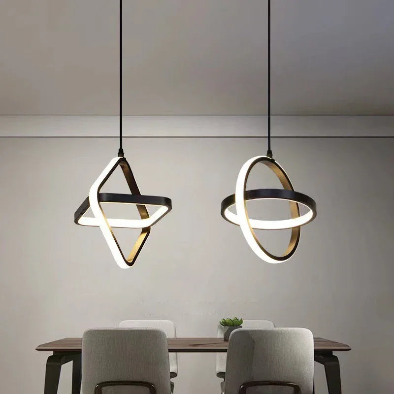 Modern LED chandelier for elegant and decorative lighting - vue 4 sur 15