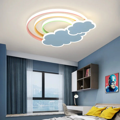 Rainbow cloud ceiling light for children’s room - vue 3 sur 10