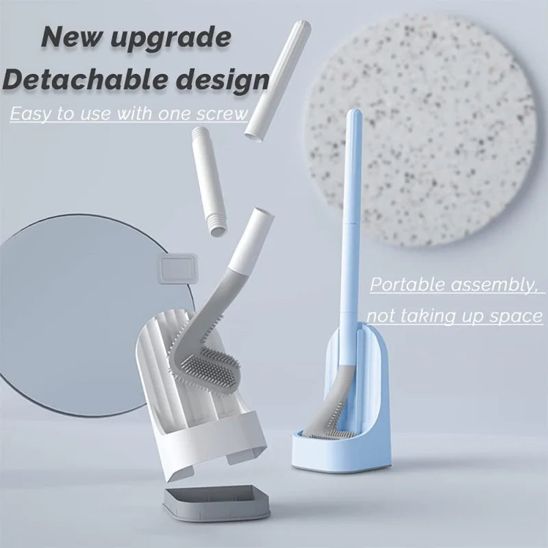 Silicone cleaning brushes with holder for bathroom - vue 4 sur 16