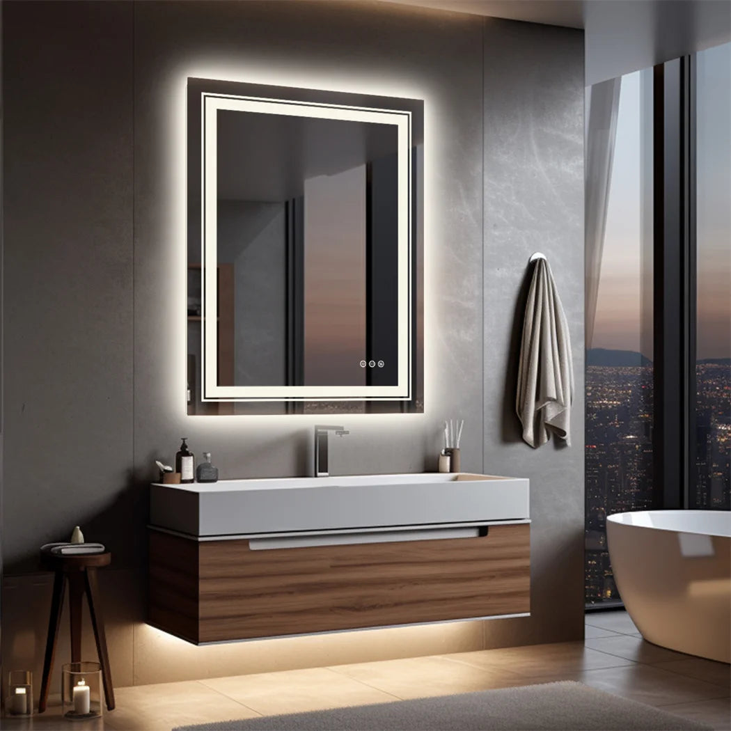 Luxury crystal clear dimmable waterproof LED mirror
