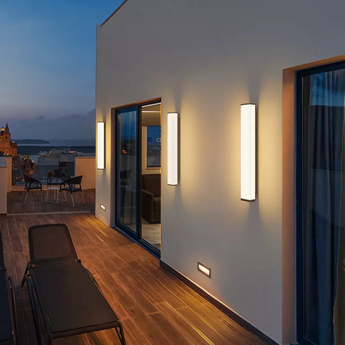 Stainless steel waterproof LED long wall light modern IP65 outdoor garden villa balcony linear wall washer 8 - vue 7 sur 8