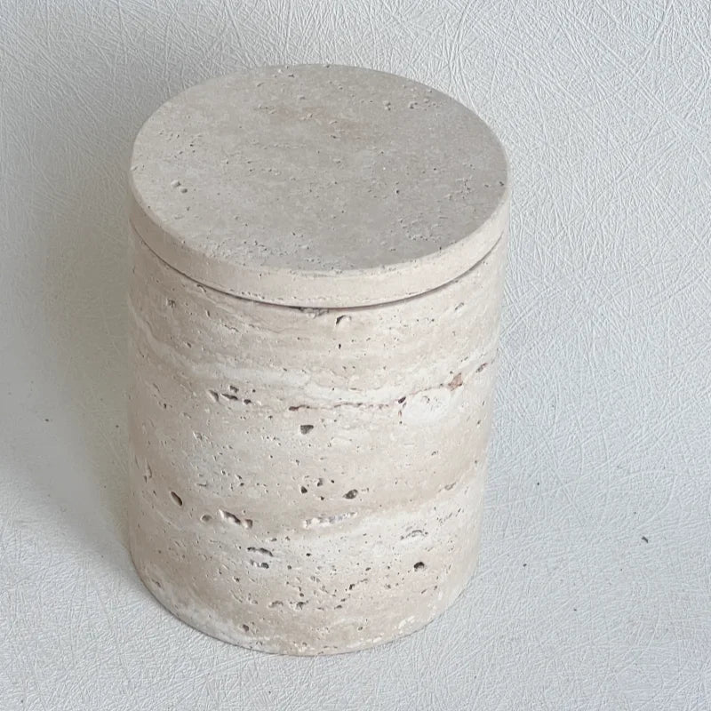 wabi-sabi marble container with lid and storage box - vue 3 sur 7