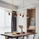 Modern walnut wood LED chandelier for home decoration