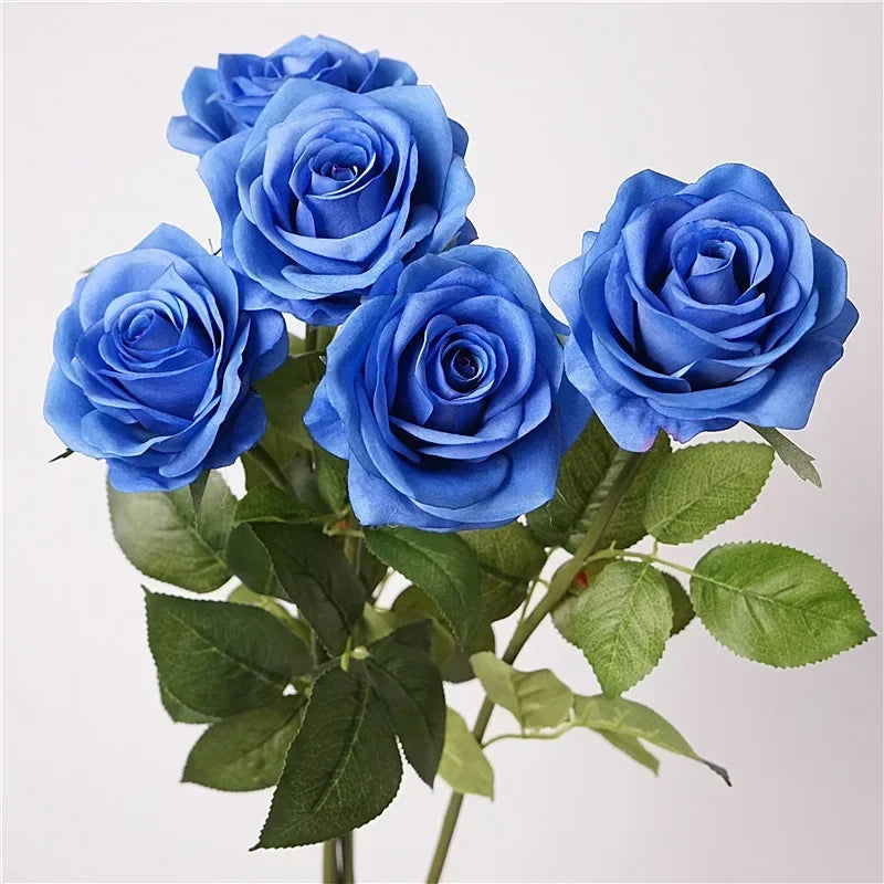 Realistic artificial rose branch for elegant decoration