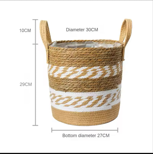 natural wicker basket for garden and decorative storage - vue 10 sur 15
