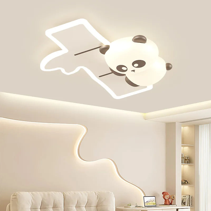 Cute panda ceiling light for modern minimalist children's room