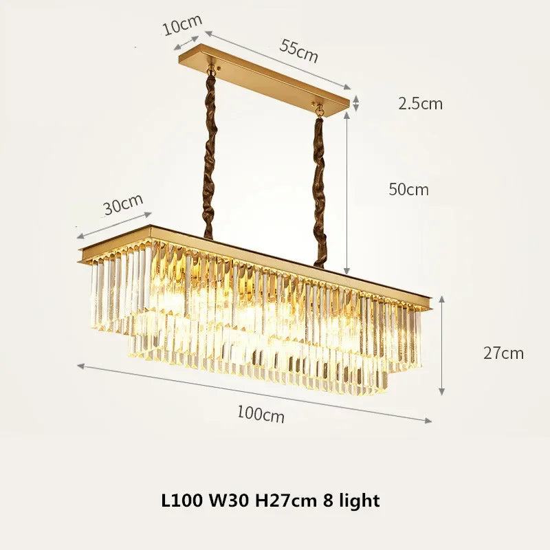 Retro metal chandelier with hanging chain and crystal