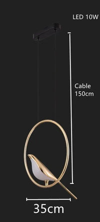 Golden bird chandelier for nordic style interior decor