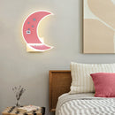 Modern minimalist LED moon wall light with USB charger