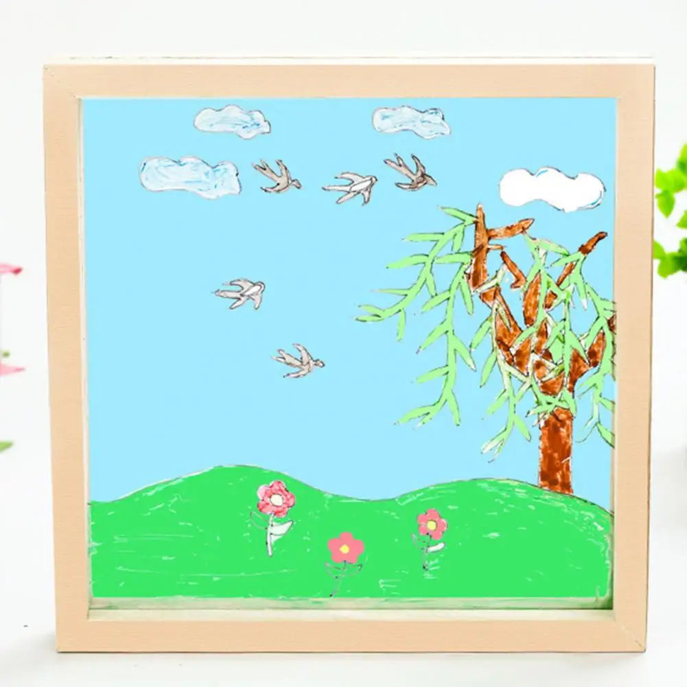 Wood and acrylic glass photo frame for children - vue 3 sur 7
