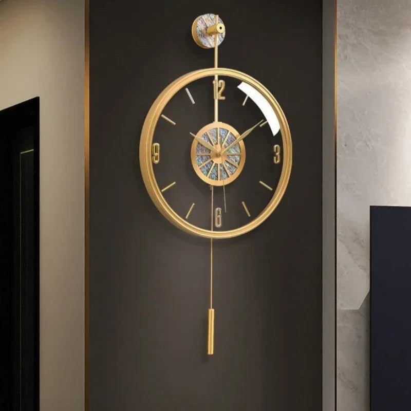 modern luxury silent wall clocks for creative decoration - vue 3 sur 7