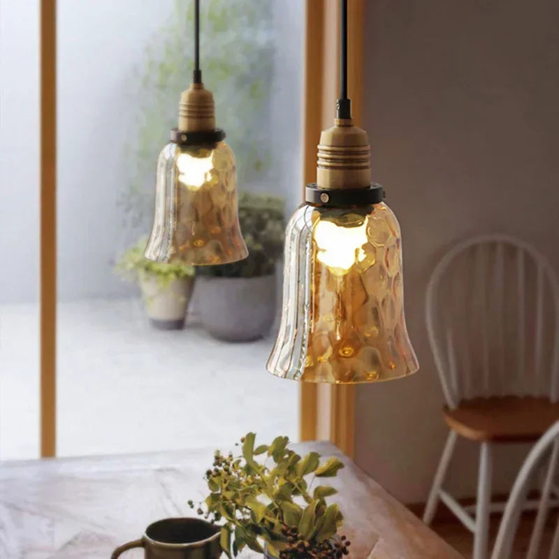 Vintage glass pendant light for elegant interior decor