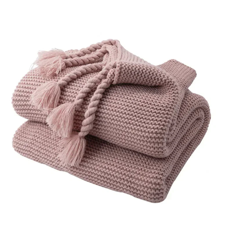 Nordic geometric knit throw warm blanket for living room - vue 6 sur 7