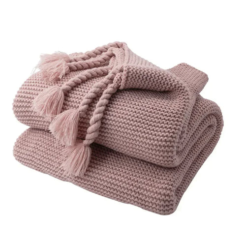 Nordic geometric knit throw blanket for living room or bedroom - vue 7 sur 7