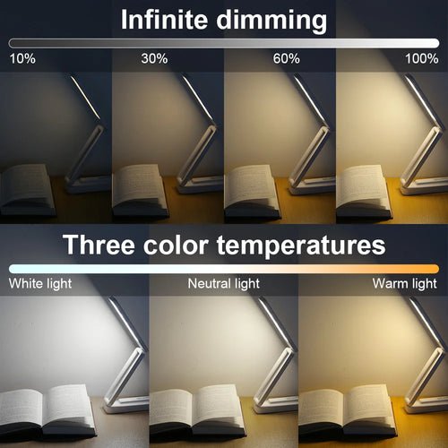 Foldable touch desk lamp with remote control and dimmable brightness - vue 5 sur 7