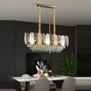 Art deco LED pendant chandelier with white and grey feathers