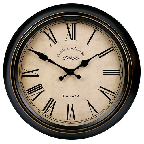 silent vintage wall clock classic metal design - vue 14 sur 26