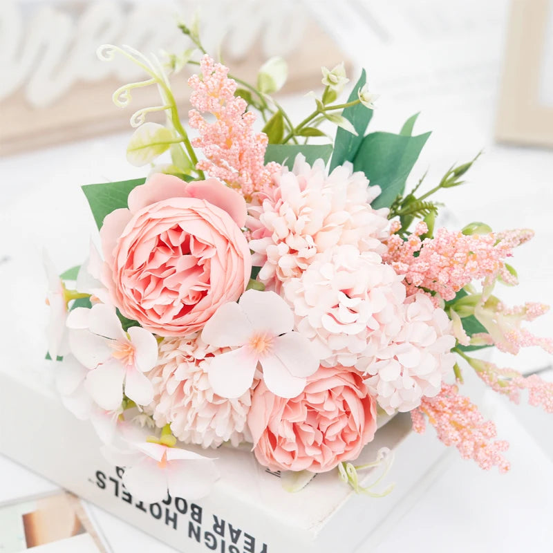 Silk peony bridal bouquets floral decorations for weddings - vue 8 sur 12