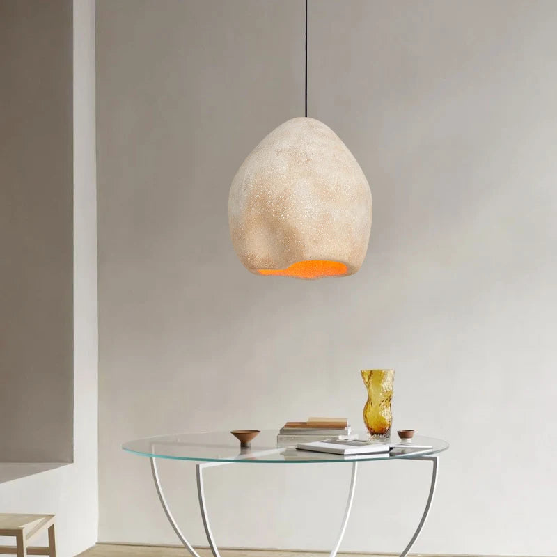 Nordic wabi sabi style LED pendant lamp for restaurant or bar - vue 5 sur 9
