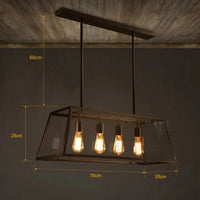 Vintage industrial iron and acrylic pendant light for kitchen and bar