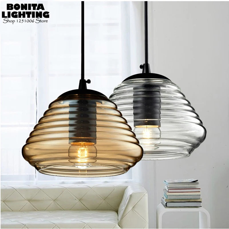 Modern clear glass pendant light for interiors