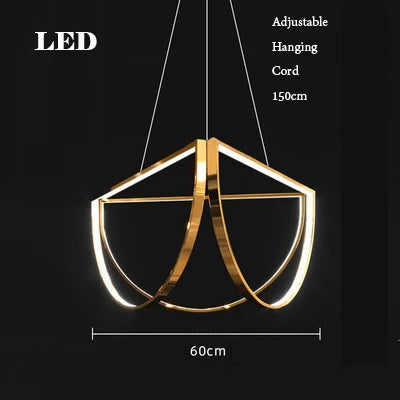 Modern geometric LED chandelier contemporary indoor lighting - vue 11 sur 11