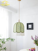 Fabric pendant light with tassels for a decorative atmosphere