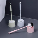 Toilet brush with holder and soft bristles for quick cleaning