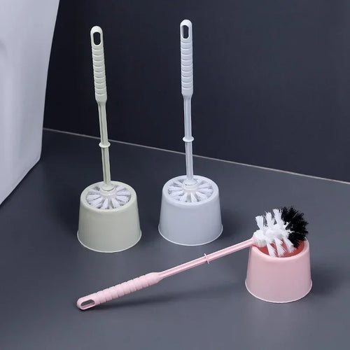 Toilet brush with holder and soft bristles for quick cleaning - vue 3 sur 8