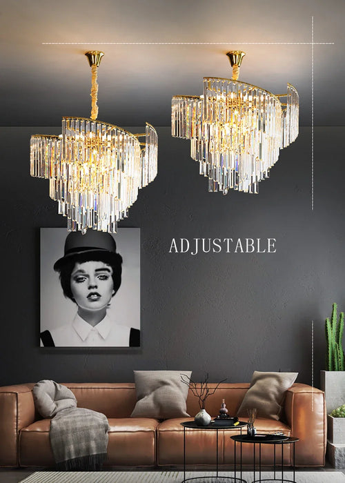 Dimmable crystal chandelier for an elegant atmosphere - vue 5 sur 11