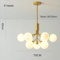 Modern glass bubble and flower decorative chandelier